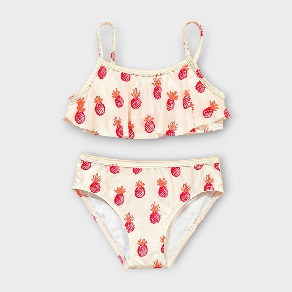 Gymboree Cream Pineapple Print Two-Piece Swim Bikini